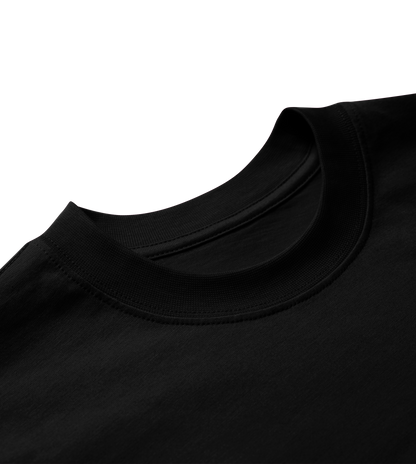 black t-shirt close up